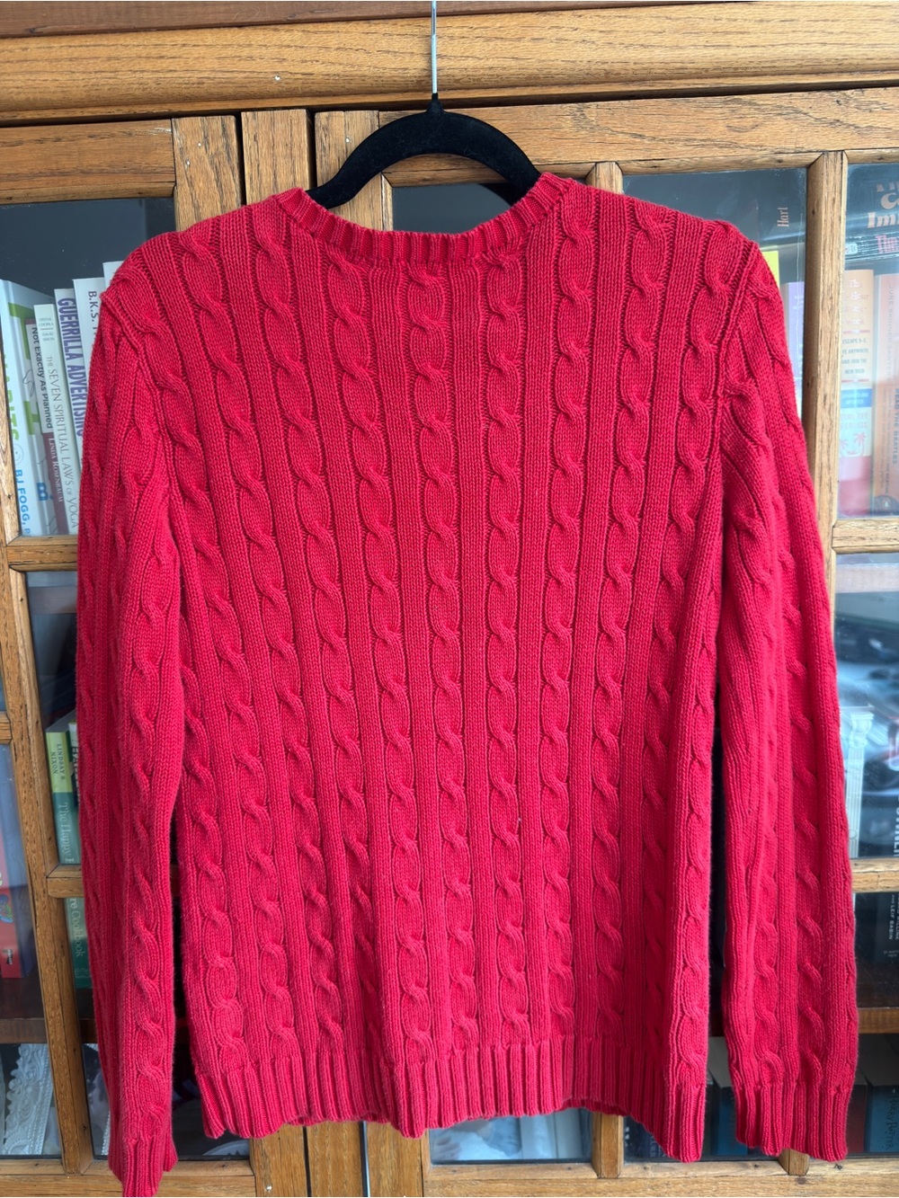 Vintage Ralph Lauren Red Cable Knit 100% Cotton Sweater – Small - Picture 5 of 5